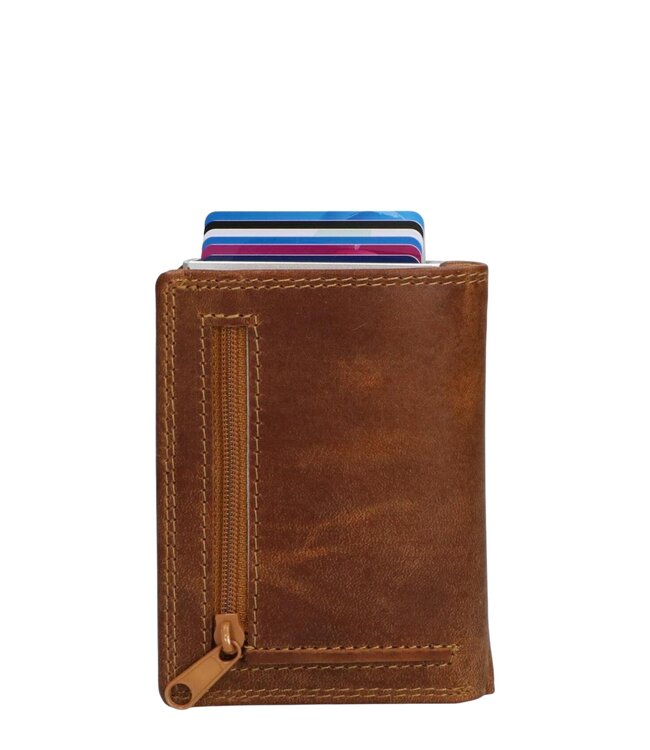 leren portemonnee met kaarthouder hunter- leer