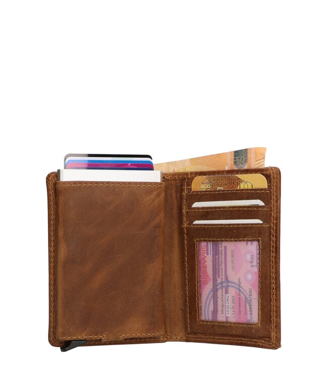 leren portemonnee met kaarthouder hunter- leer