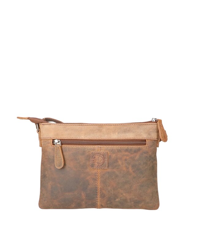 kleine leren schoudertas dames hunter- leer