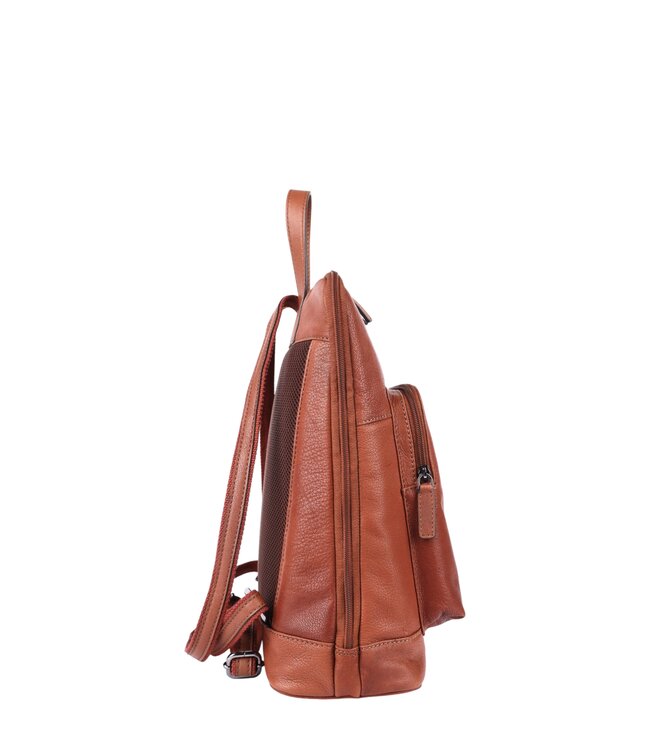 leren dames rugzak met voorvak "Jordan"