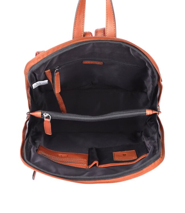 leren dames rugzak met voorvak "Jordan"