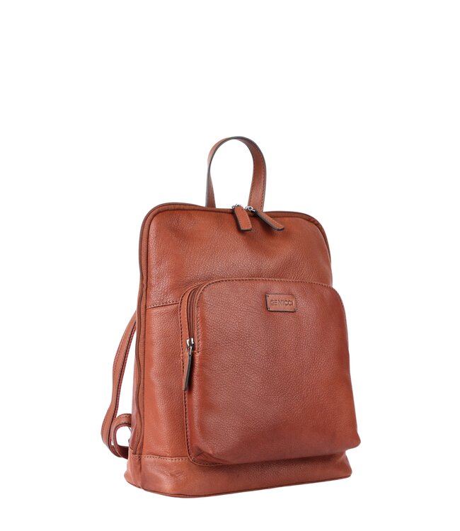 leren dames rugzak met voorvak "Jordan"