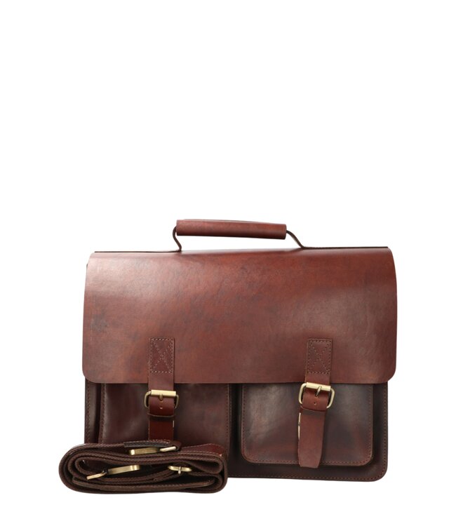 luxe werktas / laptoptas tuigleer 3 vaks