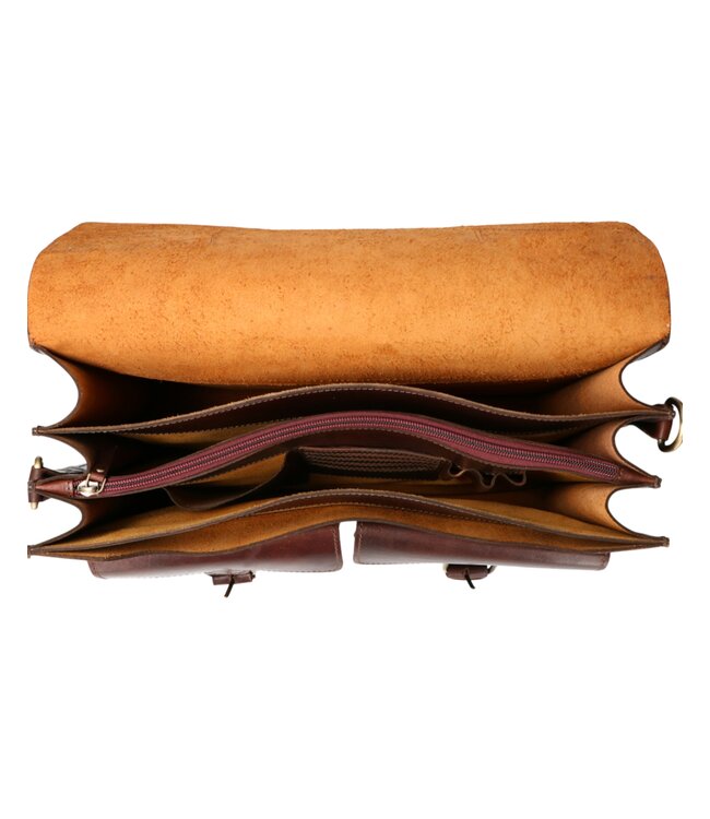 luxe werktas / laptoptas tuigleer 3 vaks