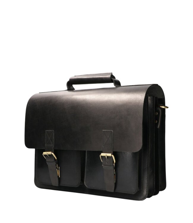 luxe werktas / laptoptas tuigleer 3 vaks