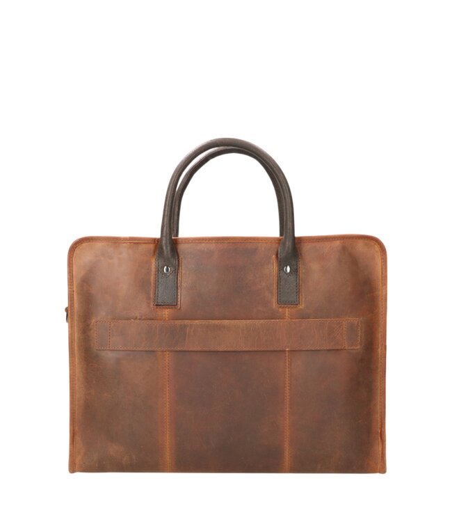 laptoptas (carrier) Urban groen canvas hunter Leather Design