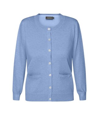 Brandtex. dames vest met knopen lichtblauw