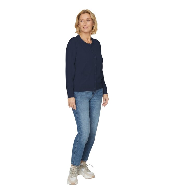 dames vest met knopen marine