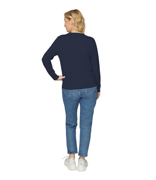 dames vest met knopen marine