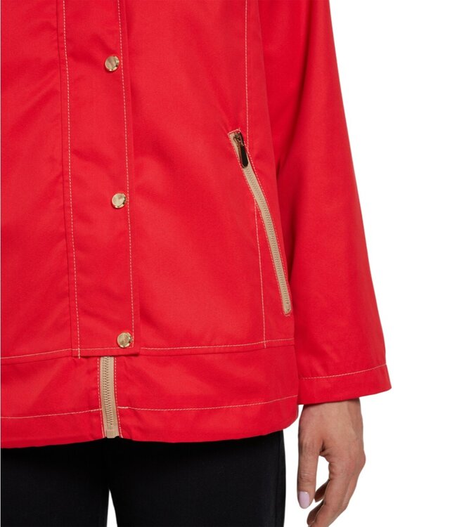 chique dames zomerjas met capuchon rood