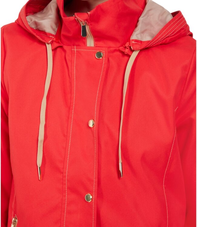 chique dames zomerjas met capuchon rood