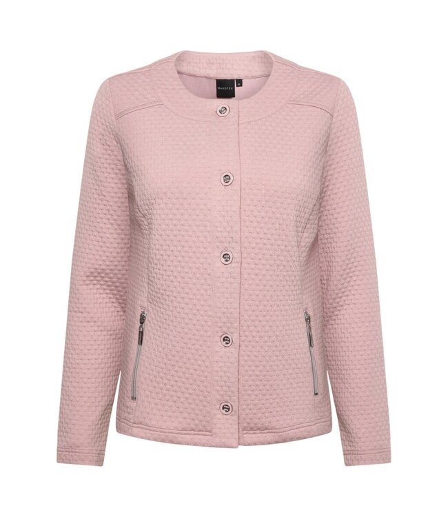 chique dames jasje knopen structuur roze
