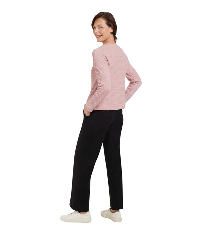 chique dames jasje knopen structuur roze