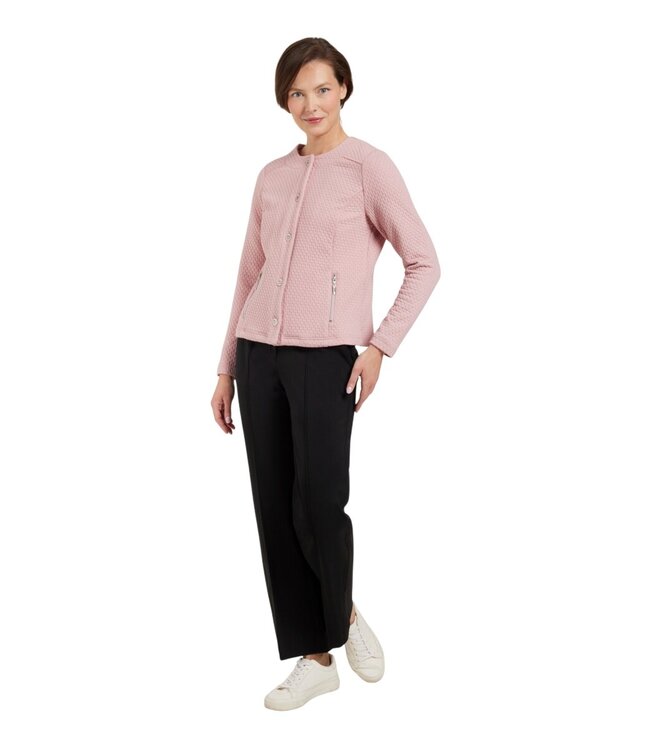 chique dames jasje knopen structuur roze