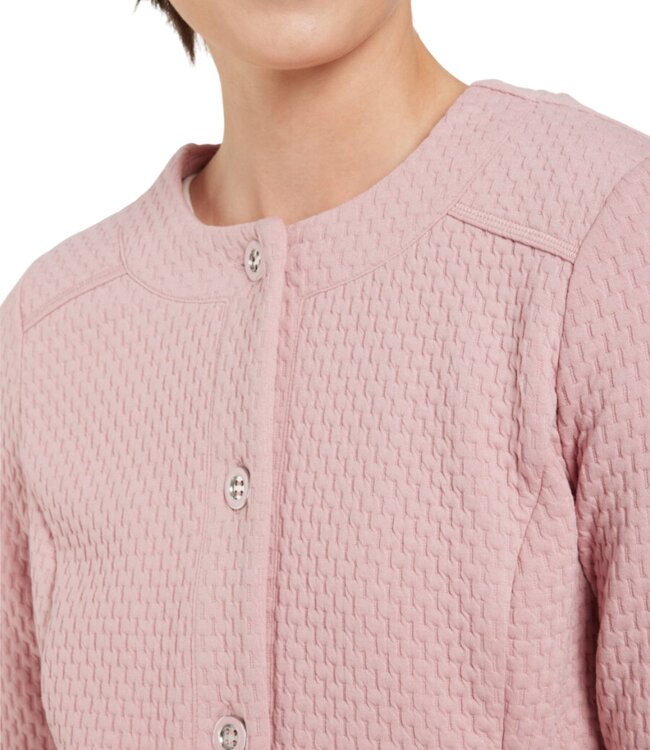 chique dames jasje knopen structuur roze