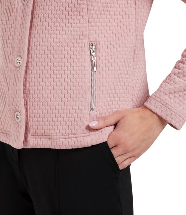 chique dames jasje knopen structuur roze