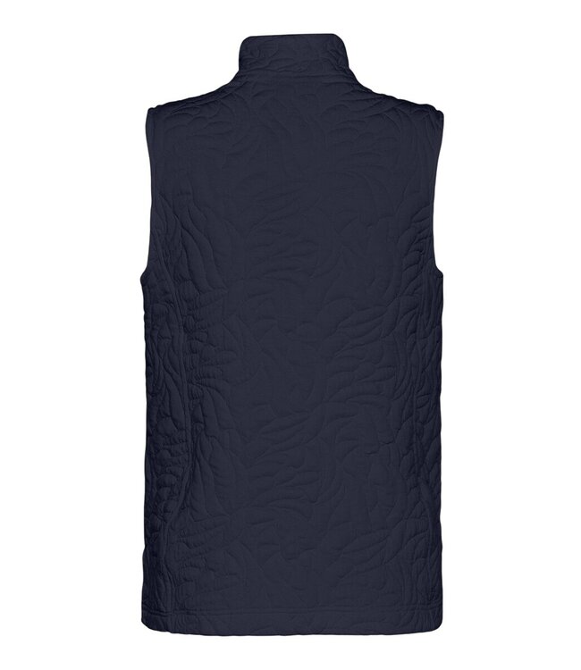 dames gilet met ritssluiting en patroon marine