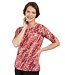 dames t-shirt fantasyprint en plooitjes rood