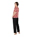 dames t-shirt fantasyprint en plooitjes rood