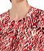 dames t-shirt fantasyprint en plooitjes rood