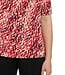 dames t-shirt fantasyprint en plooitjes rood