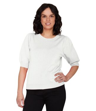 Jensen Denmark effen dames pullover pof- mouwtje crème