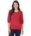 effen dames pullover pof- mouwtje rood Jensen