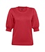effen dames pullover pof- mouwtje rood Jensen