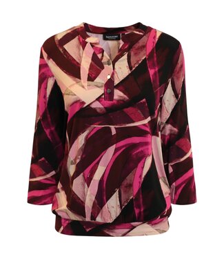 Signature blouson shirt met boord roze
