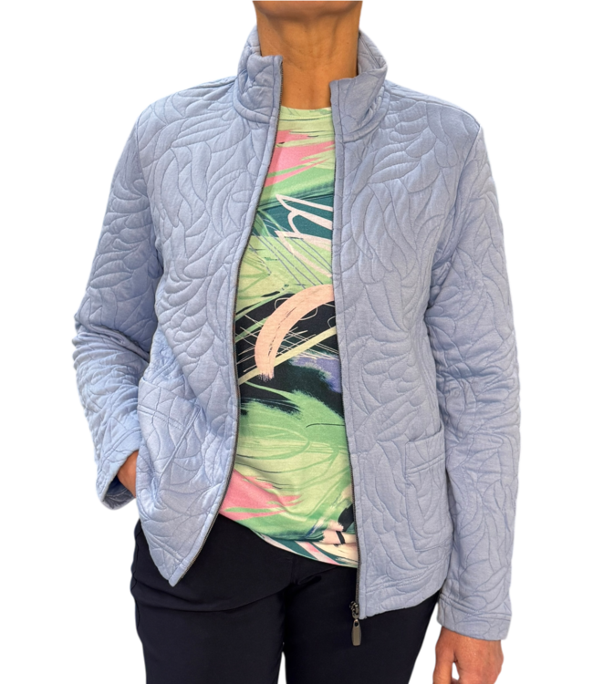 chique dames jasje ritssluiting patroon blauw