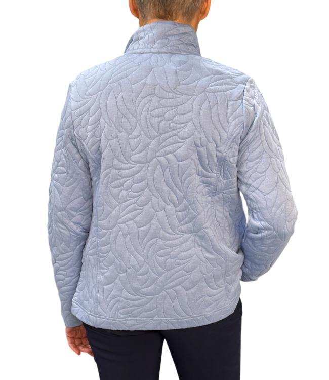 chique dames jasje ritssluiting patroon blauw