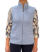 dames gilet met ritssluiting en patroon blauw
