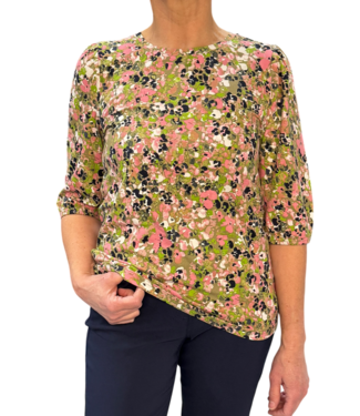 Jensen Denmark dames t-shirt paint-print groen Jensen