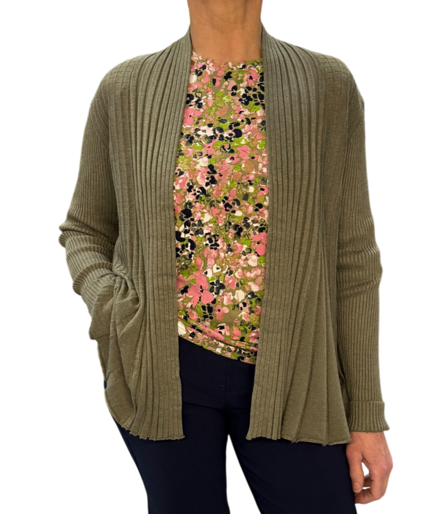 dames t-shirt paint-print groen Jensen