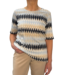 dames t- shirt zigzag patroon blauw
