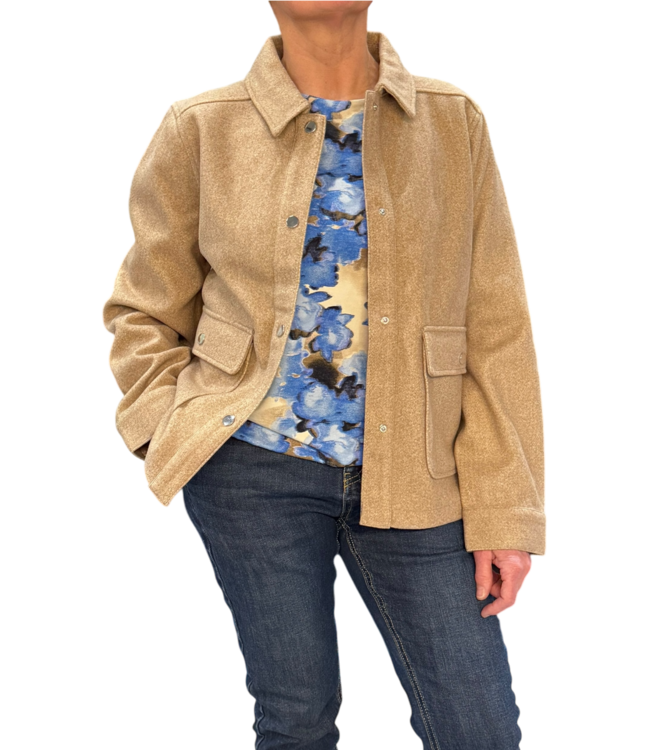 dames blouson shirt "puzzle" blauw