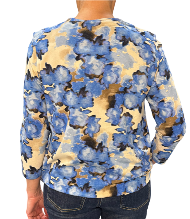 dames blouson shirt "puzzle" blauw Signature