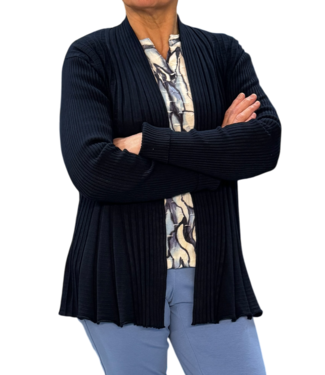 FreeQuent open dames vest plissé "Claudisse" marine