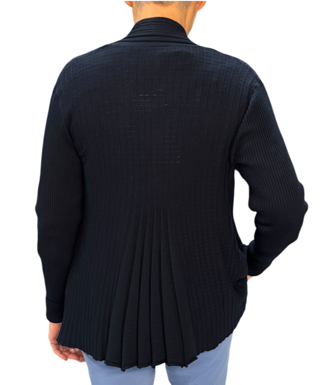 open dames vest plissé "Claudisse" marine