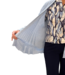 open dames vest plissé "Claudisse" babyblauw