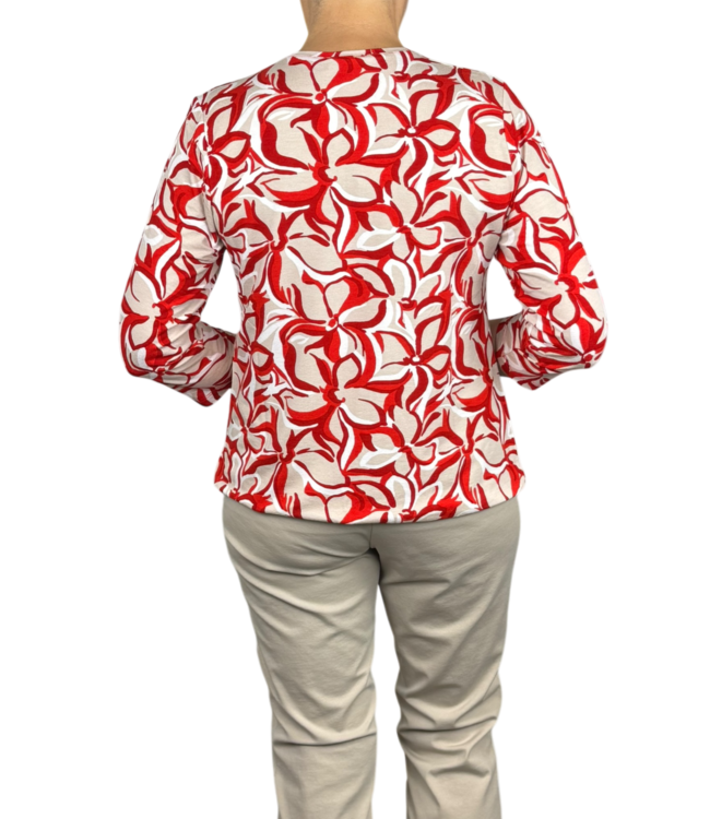 dames blouson bloemen rood