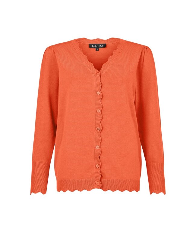 dames vest met kartel randje koraal Sunday