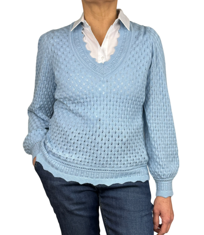 dames blouse met knopen offwhite"Oriana" FreeQuent