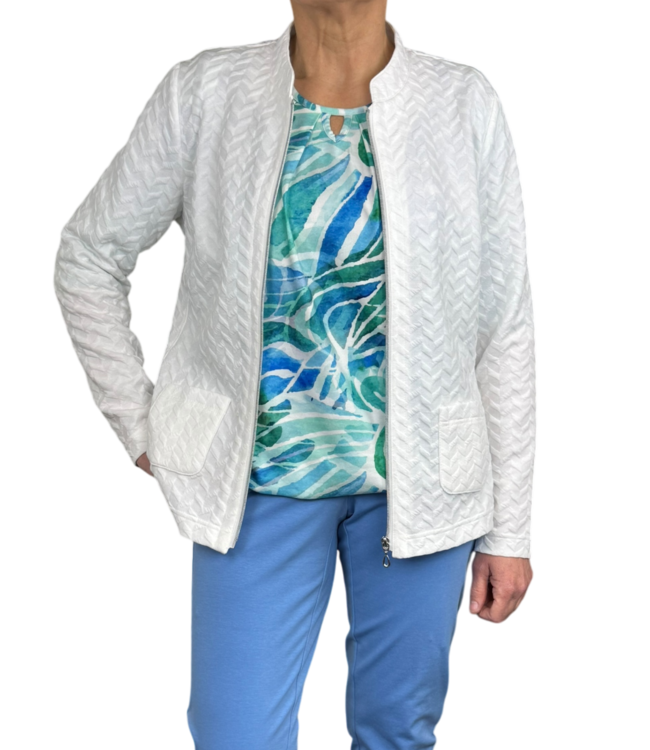 blouson fantasyprint blauw- groen
