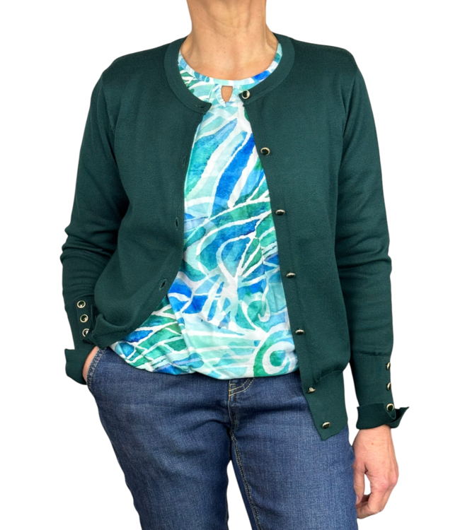 blouson fantasyprint blauw- groen