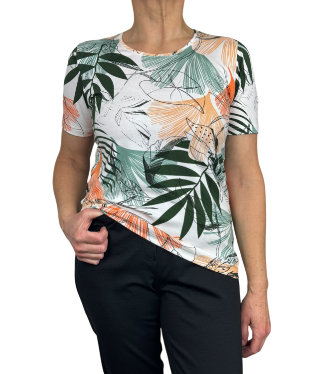 dames t- shirt forrest khaki- orange