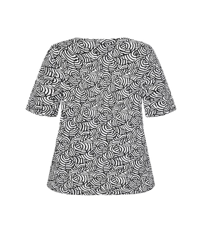 blouson cirkel patroon zwart- wit