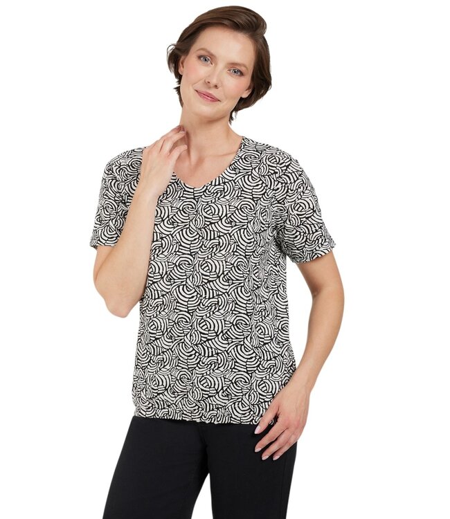 blouson cirkel patroon zwart- wit