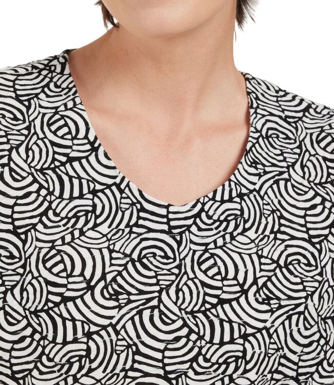 blouson cirkel patroon zwart- wit