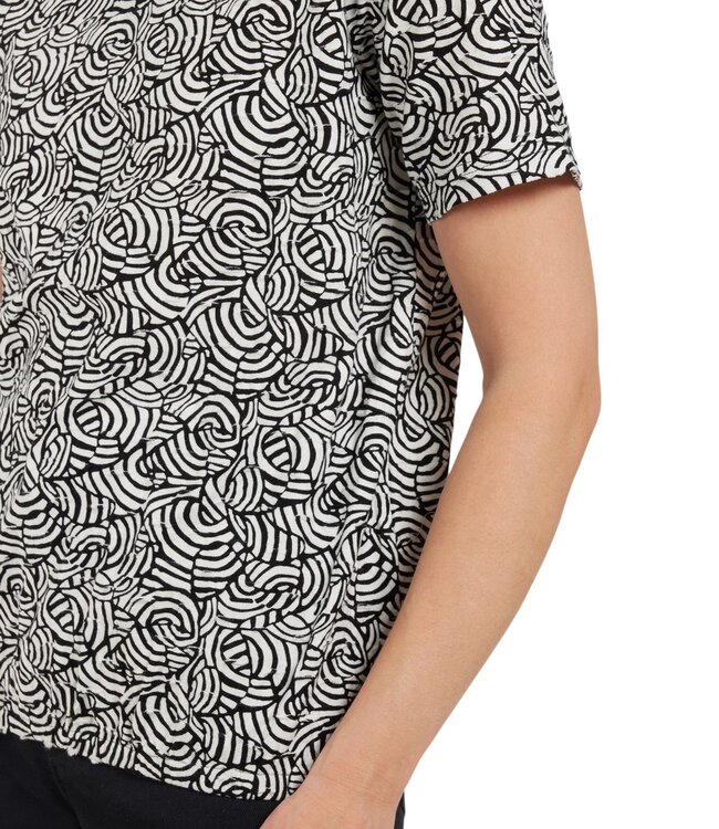 blouson cirkel patroon zwart- wit